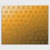 Oranger geometrischer Mesh-Muster-Monogramm Geschenkpapier (Flach)