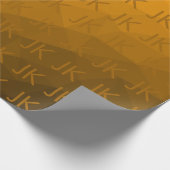 Oranger geometrischer Mesh-Muster-Monogramm Geschenkpapier (Ecke)
