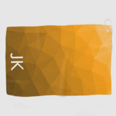 Oranger geometrischer Netzmonogramm-Gradient Golfhandtuch (Horizontal)