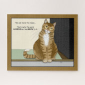 Oranger getigerter Hausbesitzer lustige Katze Puzzle (Horizontal)