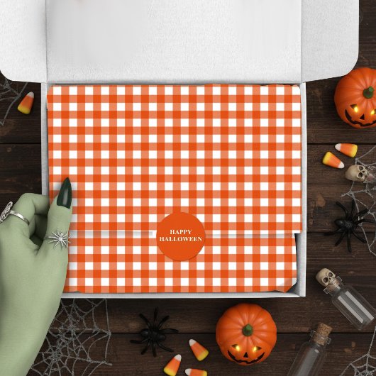 Oranger Gingham-Karo-Kontrollkästchen Seidenpapier