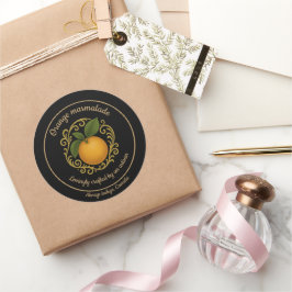 Oranger Glanz – Artisan Marmeladen Etikett Runder Aufkleber