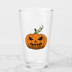 Oranger Halloween-Glaskunststoffbecher mit Kürbis Glas