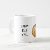 Oranger Herbst Heu Kürbis Kaffeetasse (Vorderseite Links)