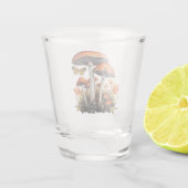 Oranger Herbstwaldpilze Schnapsglas (Rückseite)