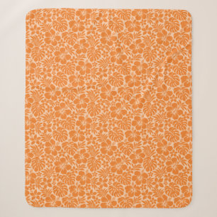Oranger Hibiskus Aloha Druck Hawaiianisches Blumen Sherpadecke