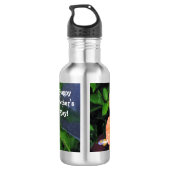 Oranger Hibiskus Frohen Muttertag Edelstahlflasche (Rückseite)