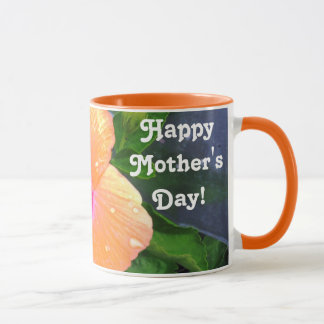 Oranger Hibiskus Frohen Muttertag Tasse