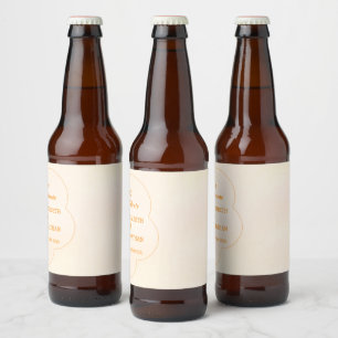Oranger Hochzeitssonnenuntergang Bierflaschenetikett