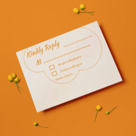 Oranger Hochzeitssonnenuntergang RSVP Karte