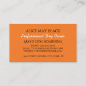 Oranger Hund mit Knochen, Hund Boarding Visitenkarte (Rückseite)