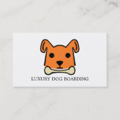 Oranger Hund mit Knochen, Hund Boarding Visitenkarte (Vorderseite)