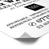 Oranger Hund mit Knochen, Werbung für Hunde Walker Poster (Ecke)