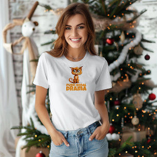 Oranger ironischer Weihnachtsgruß T-Shirt für Katz