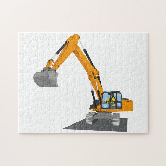 oranger Kettenbagger Puzzle (Horizontal)
