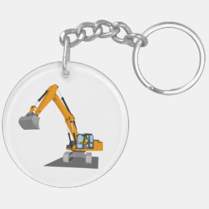 oranger Kettenbagger Schlüsselanhänger