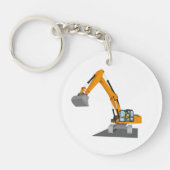 oranger Kettenbagger Schlüsselanhänger (Vorderseite)