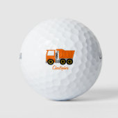 Oranger Kipper-LKW-Design Golfball (Vorderseite)