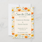 Oranger Klatschmohn Flowers  Save The Date (Vorderseite)