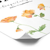 Oranger Klatschmohn Hochzeits Blumenvorhang Schild (Ecke)