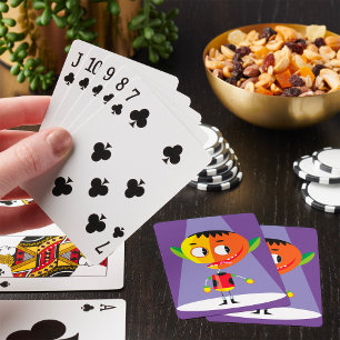Oranger Kopf Charakter Spielkarten