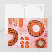 Oranger Korallen Abstraktes Postkarte (Vorne/Hinten)
