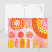 Oranger Korallen Abstraktes Postkarte (Vorne/Hinten)