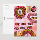 Oranger Korallen Abstraktes Postkarte (Vorne/Hinten)