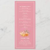 Oranger Korallilien-Wasserfarben-Blumen-Hochzeit Programm (Rückseite)