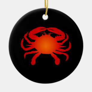 Oranger Krebs Keramik Ornament