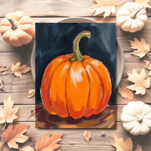 Oranger Kürbis Halloween Thanksgiving Feiertagspostkarte