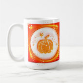 Oranger Kürbis, Herbst, Erntedankfest, Halloween Kaffeetasse (Links)
