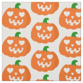 oranger Kürbis-Herz-Jack-o-Lantern Halloween Stoff (Muster)