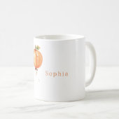 Oranger Kürbisballon Kaffeetasse (VorderseiteRechts)