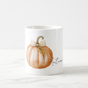 Oranger Kürbiscreme-Bogen-Blatt Kaffeetasse