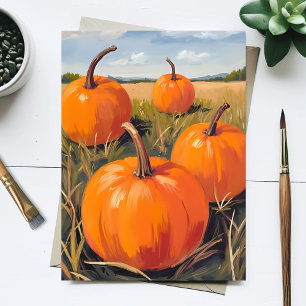Oranger Kürbisfleck   Herbst Feiertagspostkarte