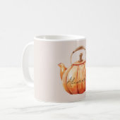 Oranger Kürbiskessel Kaffeetasse (Vorderseite Links)
