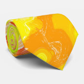 Oranger Lava-Marmor Topografische Textur Abstract Krawatte (Gerollt)