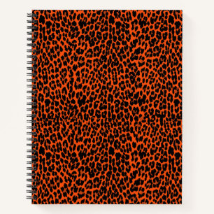 Oranger Leoparden-Skin-Druck Spiralblock Notizblock