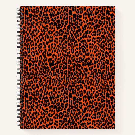 Oranger Leoparden-Skin-Druck Spiralblock Notizblock (Vorderseite)