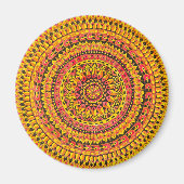 Oranger Mandala Original Kunst Magnet (Vorne)