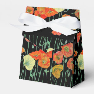 Oranger Mohn Blumen Hochzeitstorte Geschenkbox Geschenkschachtel
