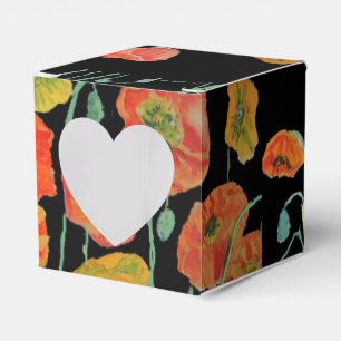 Oranger Mohn Florale Hochzeitstorte Geschenkbox Geschenkschachtel