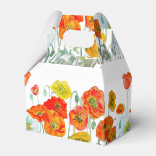 Oranger Mohn Hochzeitstorte Geschenkbox Blumen Geschenkschachtel