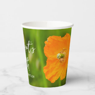 Oranger Mohn Sommerblume Zum 50. Geburtstag Pappbecher