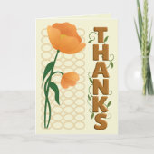 Oranger Mohn-Stil mit Bronze-Text Vielen Dank Karte (Vorderseite)