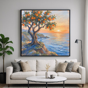 Oranger Moment - Pastell-Impressionistischer Stil Poster