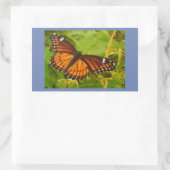 Oranger Monarch Rechteckiger Aufkleber (Tasche)
