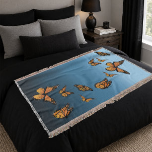 Oranger Monarch-Schmetterlinge Blau Ombre Natur Decke