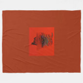 Oranger Mondlandschaft Fleecedecke (Vorderseite (Horizontal))